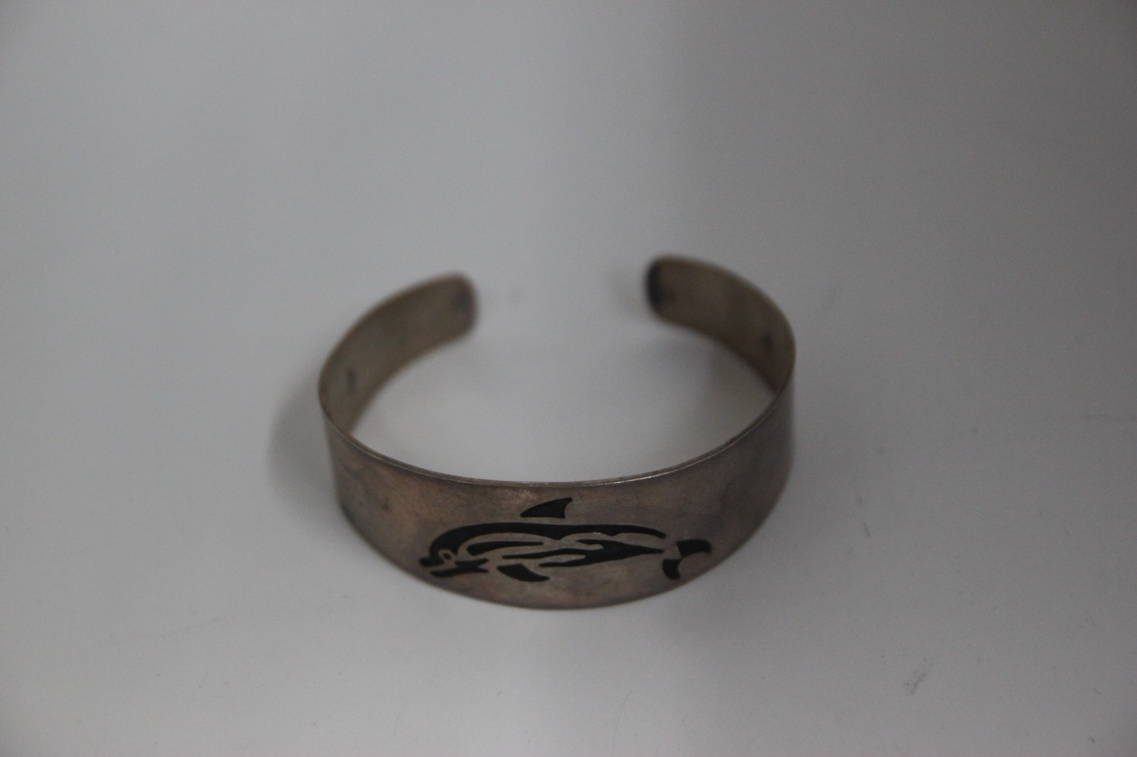 925 Silver Dolphin Pattern Cuff Bracelet - image 3