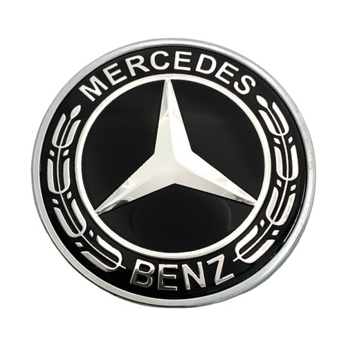 Mercedes Black Hood Laurel Star Emblem Logo for C CL CLS CLK E S SL SLK SLR