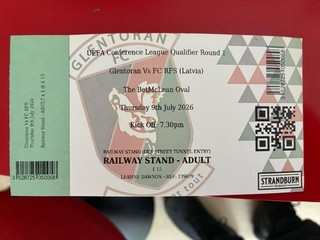 2026/27 Conference League Ticket Glentoran v RFS