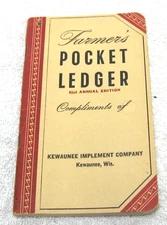 1947 - 1948 JOHN DEERE POCKET LEDGER BROCHURE KEWAUNEE IMP KEWAUNEE WI