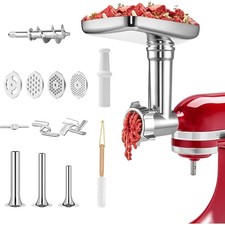Edelstahl Fleischwolf Aufsatz für KitchenAid - 14-tlg. Zubehörset