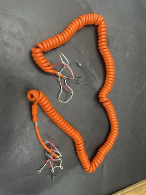 #ad VINTAGE 4 Wire Telephone Phone Coiled Cord Handset Curly Orange New Old Stock $10.00