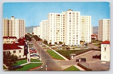 Tower & Garden Apartments Hancock Park Los Angeles California CA c1940s Postcard