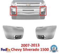 Bumper End Caps Set For 07-13 Chevy Silverado 1500 With Fog Light Hole Chrome