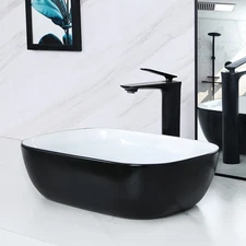 17.9'' X 12.6'' Matte Black Oval Vessel Sink with Pop Up Drain,Bathroom Vesse...