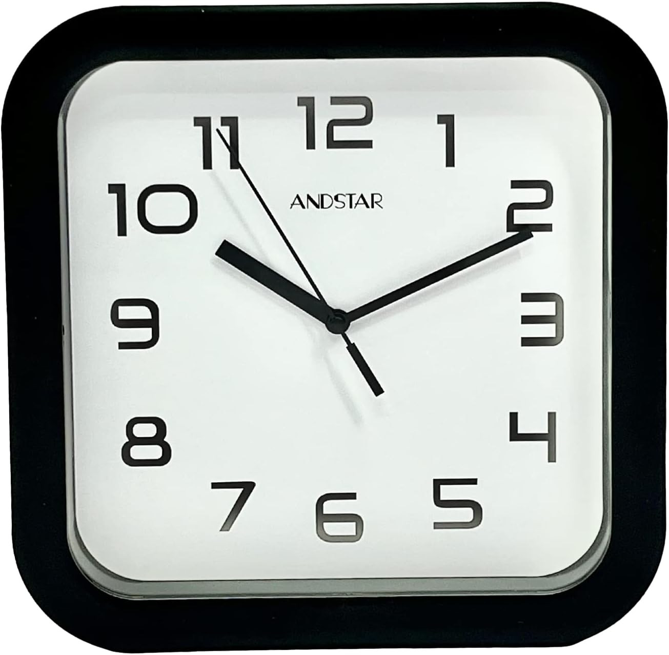 Square Clock round Modern Retro Silent Non Ticking Battery O