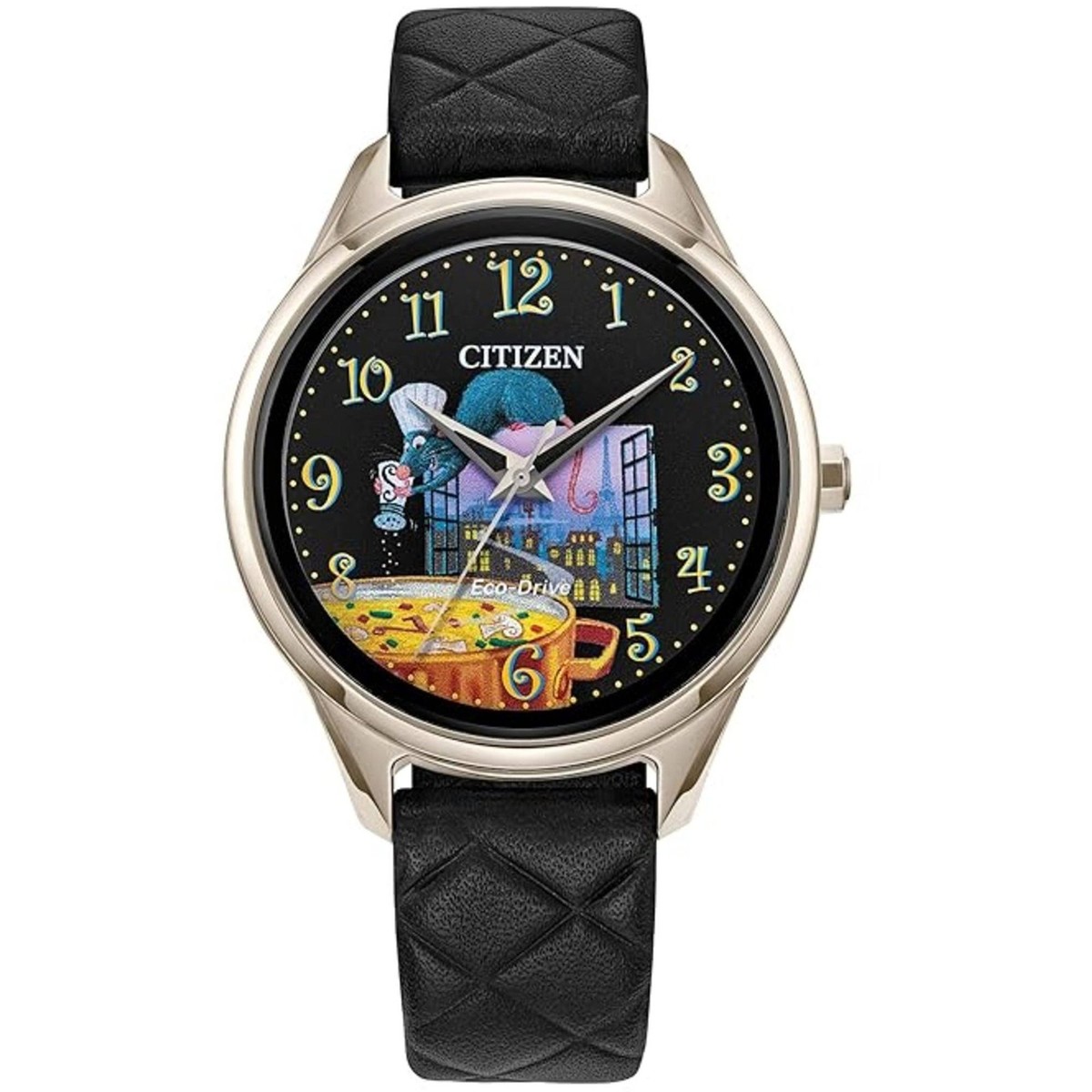 リィ Citizen Women's Watch Disney Pixar Ratatouille Eco-Drive Black