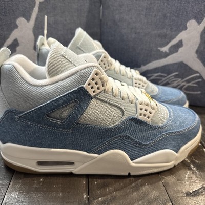 Size 12W-Air Jordan 4 Retro TEX Worn Blue Denim | eBay