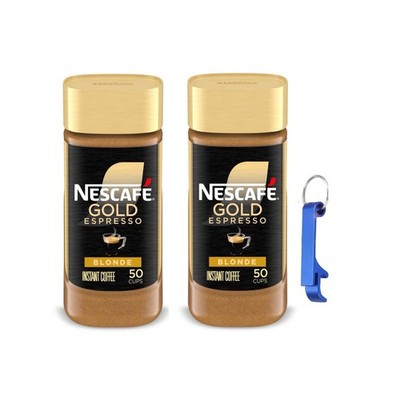 Nescafé Gold Espresso Blonde Instant Coffee 50 Cups (2 Pack) + Free Keychain
