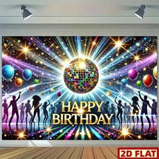 2D Flat, 1pc Large Happy Birthday Banner with...