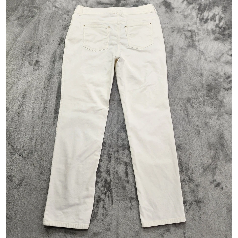 Calça Chico's Feminina 0.5 S/6 Veludo Elástico Branco Cintura Média Fina Perna Reta - Imagem 4 de 4