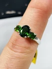 TJC silver and high grade chrome diopside trilogy ring UK size O new with tag