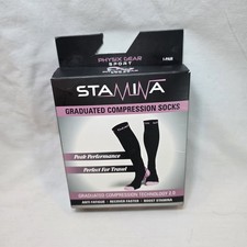 New~STAMINA~Calf Graduated Compression Socks Size L/XL Anti Fatigue Recovery-NIB