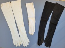 Vintage Kid Leather Opera Length Gloves 3 Pairs