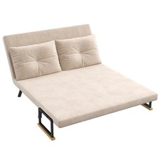 HOMCOM Click Clack 2 Seater Sofa Bed for Living Room, Guest Room, Beige