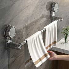 HeavyDuty Vacuum Towel Bar Extendable Stainless Steel Wall Mounted Large Suction