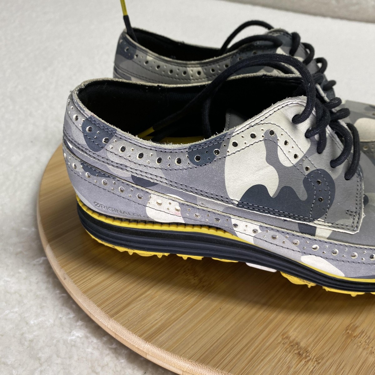 Cole Haan OriginalGrand Shoes Mens Size 8.5 Gray Camo Oxford 