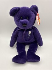 Ty Beanie Baby Buddy Small 8" Princess Diana Bear Plush Tag 1997 White Rose