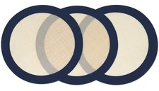 3PCS Round Silicone Baking Mats 8in Nonstick Reusable Easy Clean Cake Pan Liner