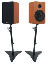 Pair Rockville RockShelf 54C 5.25" Home Bookshelf Speakers Adjustable Stands