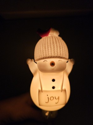 Vintage Enesco Snowbabies Dep 56 ''Joy'' Snowman Nightlight Holiday Rare