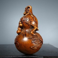Exquisite Car interior decoration longevity crane gourd woodcarving handle piece