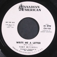 TONY MITCHELL: write me a letter / ponchinello CANADIAN AMERICAN 7