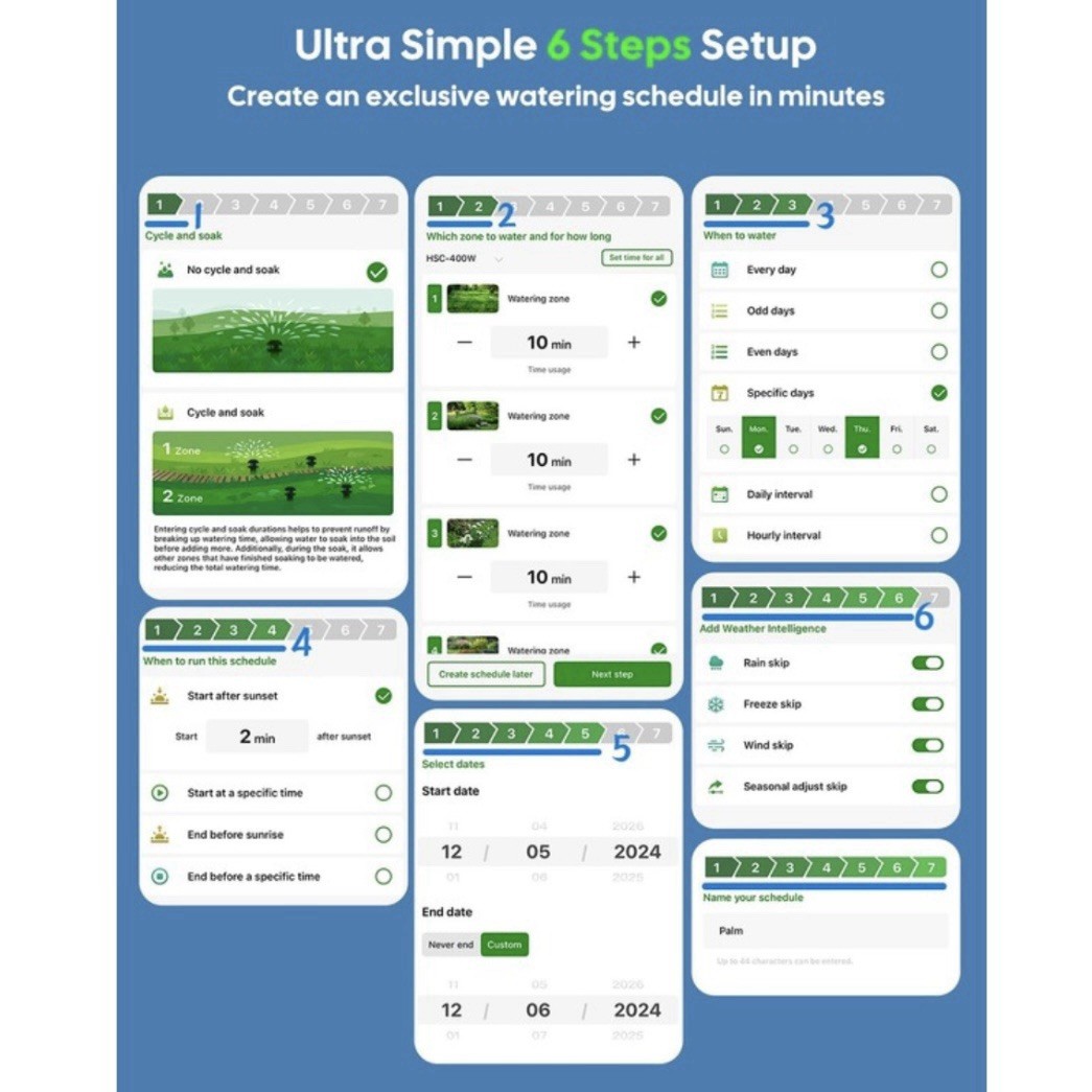 HiOazo WiFi Irrigation Controller 4-Zone Smart Remote Control & Monitoring