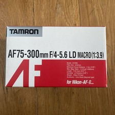 Tamron AF75-300 F/4.5-5.6 LD Macro zoom lens for Nikon AF.d in box