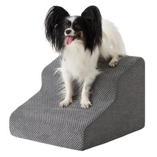Dog Stairs for Small Dogs 11.5    H, 2-Step Dog Steps for Bed, Grey 