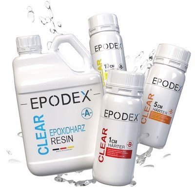 EPODEX Epoxidharz Set ECO Serie, Klares/Metallic Epoxy Resin, bis 1cm, 5cm, 10cm