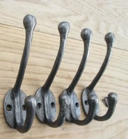 ​4X Kleiderhaken Gusseisen Antik Garderobenhaken Vintage Landhaus Wandhaken Set