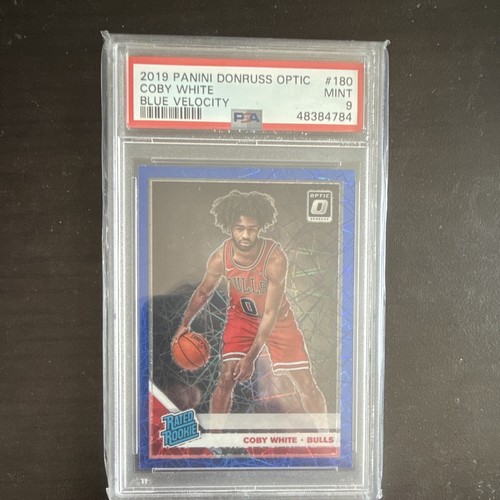 Panini 2019-20 Donruss Optic Coby White #180 Blue Velocity Prizm PSA 9