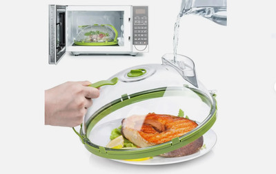 Clear Microwave Splatter Cover with Handle & Steamer 10  Plate Kitchen Tool