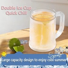 Large Double Layer Ice Cup for Cold Beverages Iced Tea Beer and Summer Drinks