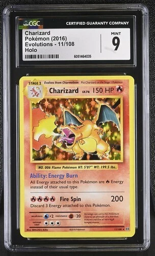 CGC 9 CHARIZARD 11 XY EVOLUTIONS HOLO POKEMON MINT