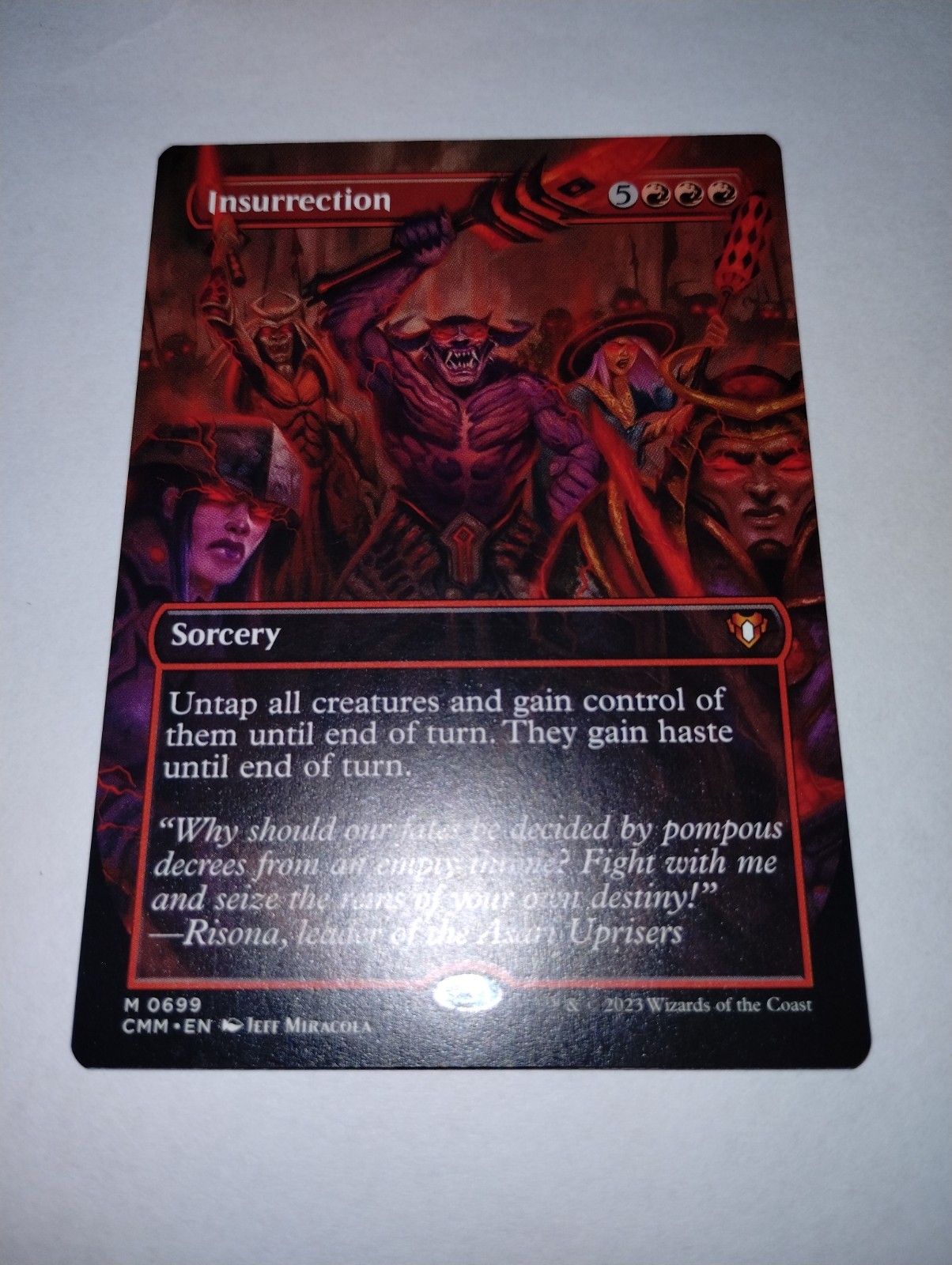Insurrection BORDERLESS MTG Commander Masters Mythic Sorcery NM FREE SHIPPING
