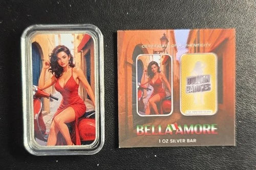 Bullion Baddies  "Bella Amore " 1 Oz .999 Silver Bar