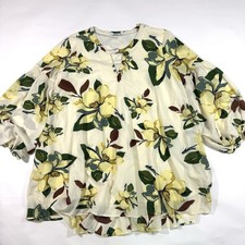 Mango Balloon Sleeve Swing Dress Size Large Magnolia Floral