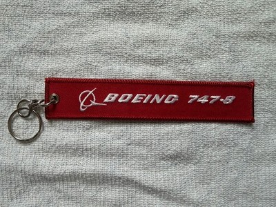 Boeing 747-8 Red  Remove Before Flight  Keychain