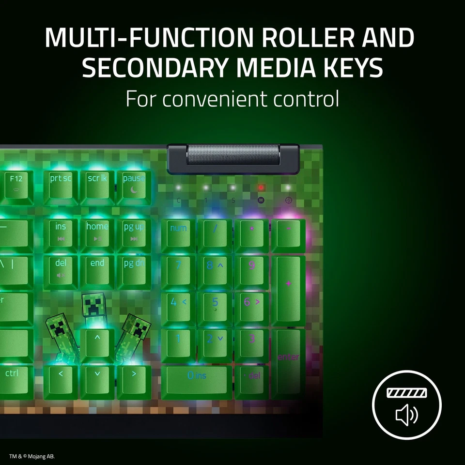 Razer BlackWidow V4 X Mechanical Gaming Keyboard (Green Switch) - Minecraft - Image 4 of 4