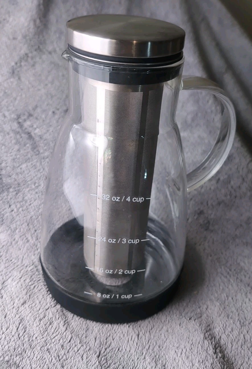 4 Cups Glass Silicone Base Stainless Steel Used