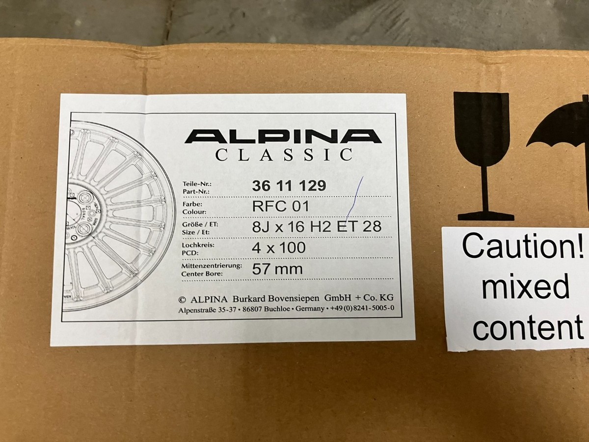 NOS Genuine Alpina Classic C83 Wheel 3611129 16x8.0 for BMW E30