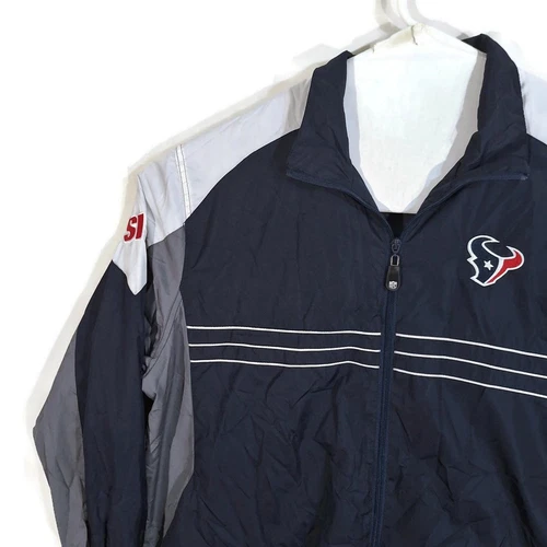 NFL Team Apparel Reebok Mens XL Houston Texans Rain Wind Breaker Jacket Zip Up image 5