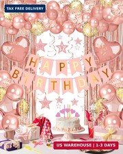 Happy Birthday Party Decorations with Banner Balloons for Women