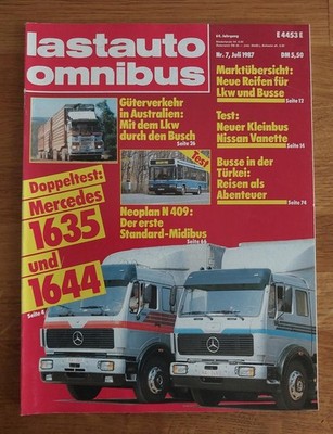 Lastauto-Omnibus 07/1987 Mercedes 1635 und 1644 - Neoplan N 409