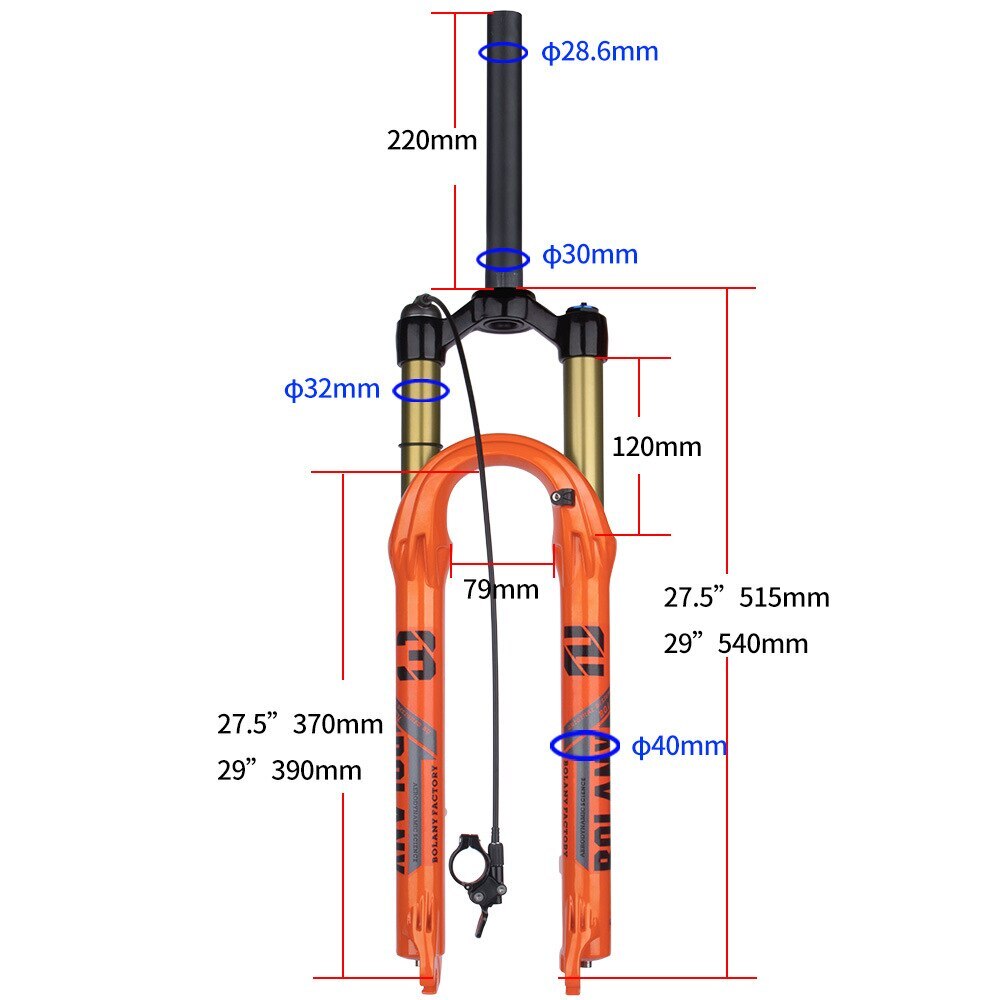 Mtb Bicycle Shock Absorption Pneumatic Front Fork Air Suspension