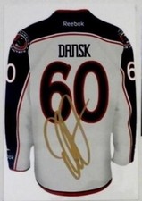OSCAR DANSK SIGNED AUTOGRAPHED BLUE JACKETS 4X6 PHOTO