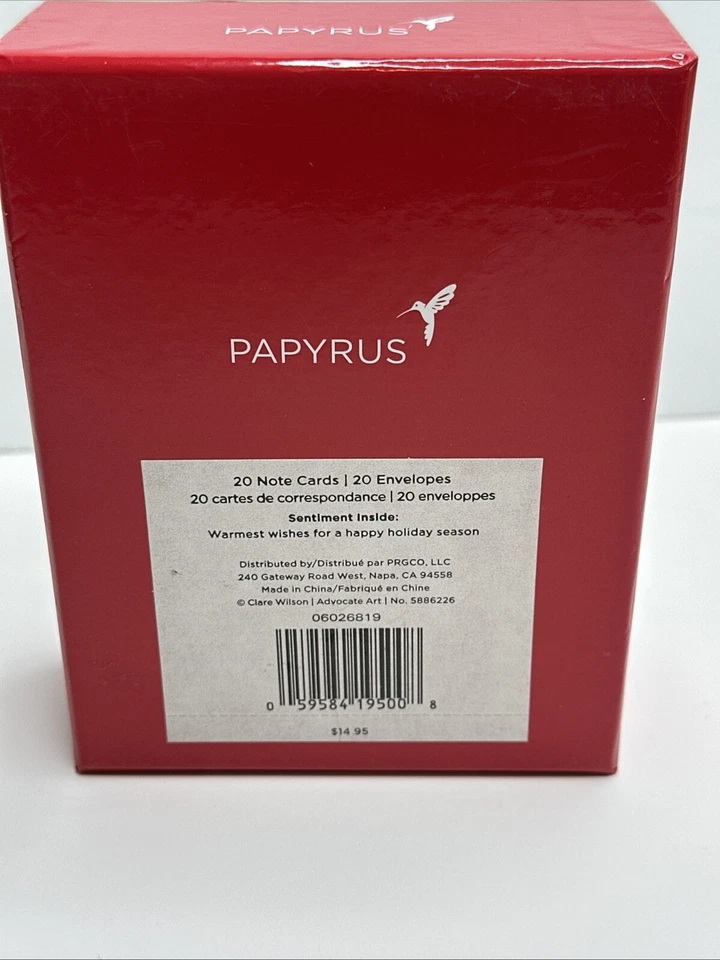 Papyrus Christmas Bell Bird Holiday Cards Envelopes 20 Ct. - Image 3 of 3