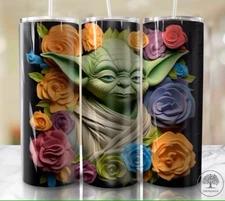 3D Effect Floral Design Character 20oz Tumbler Travel Cup Double Insulated